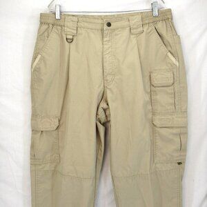 Propper Men's Khaki Cargo Pocket Stretch Waist Straight Leg High Rise 40/34